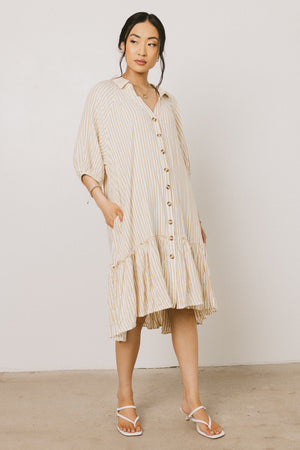 Theo Striped Midi Dress in Mustard - FINAL SALE Theo Striped Midi Dress in Mustard - FINAL SALE
