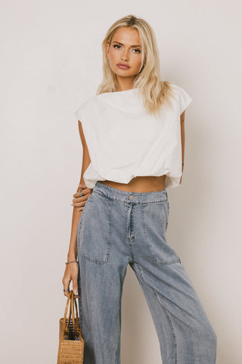 Bubble Top in White