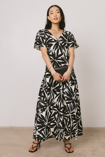 lined floral maxi dress