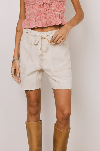 Finneas Denim Shorts in Cream - FINAL SALE