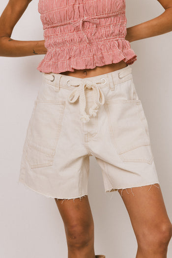 Finneas Denim Shorts in Cream - FINAL SALE