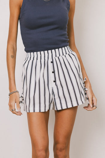 high waisted striped shorts