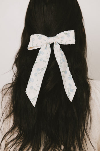 Callan Floral Bow in Blue - FINAL SALE