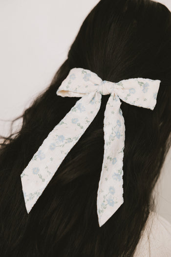 Callan Floral Bow in Blue - FINAL SALE