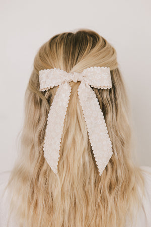 Ester Floral Bow in Champagne - FINAL SALE