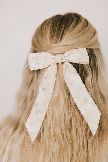Callan Floral Bow in Yellow - FINAL SALE