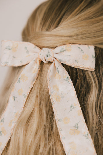 Callan Floral Bow in Yellow - FINAL SALE