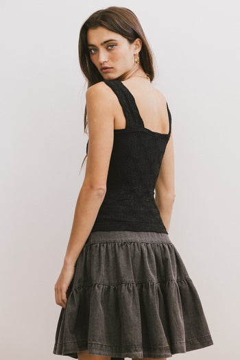 Skyler Tiered Mini Skirt in Black - FINAL SALE
