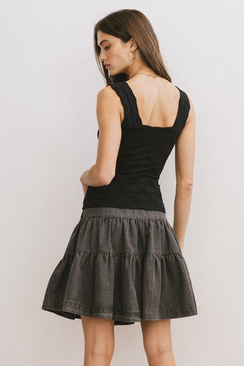 Skyler Tiered Mini Skirt in Black - FINAL SALE