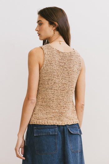 Jean Cardigan Vest in Sand - FINAL SALE