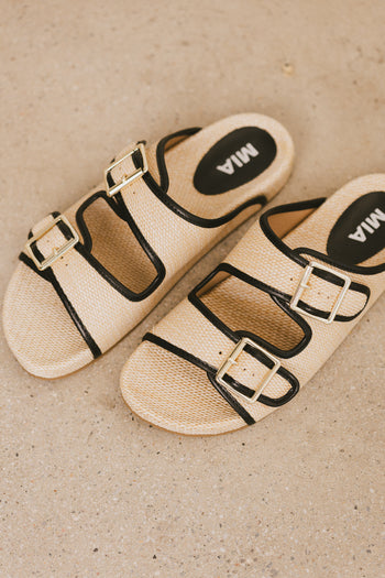 WOVEN SLIDE SANDALS