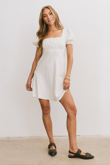 NON STRETCH MATERIAL MINI DRESS