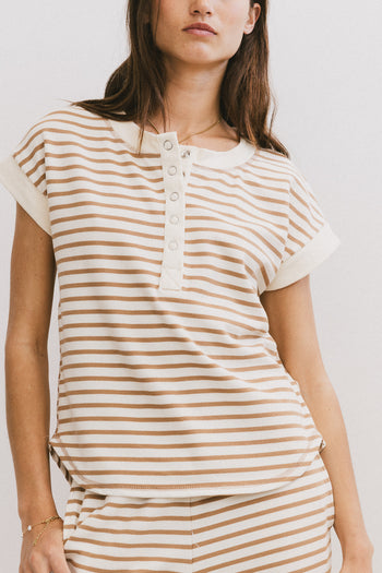 Zia Striped Top in Sand - FINAL SALE
