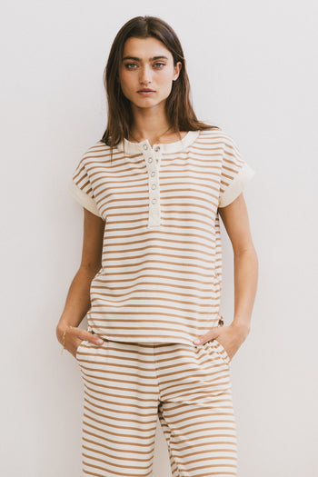 Zia Striped Top in Sand - FINAL SALE
