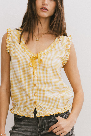 Calvin Gingham Tank in Yellow