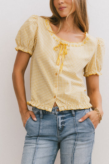 yellow gingham blouse