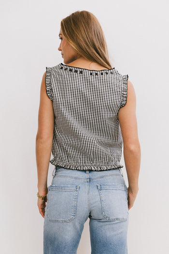 black and white gingham top