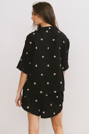 Elia Floral Blouse in Black - FINAL SALE