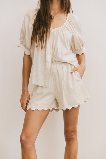 Scalloped Top in Oatmeal