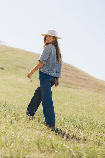 Jana Light Wash Denim Top