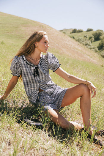 Gingham Shorts in Black