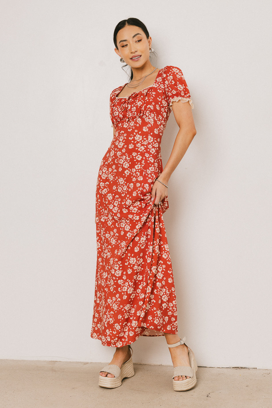 rust floral maxi dress Sundance Rust Multi Printed Maxi Dress