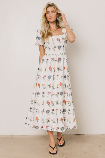 Embroidered Floral Maxi Dress