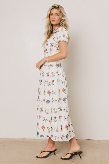 Embroidered Floral Maxi Dress