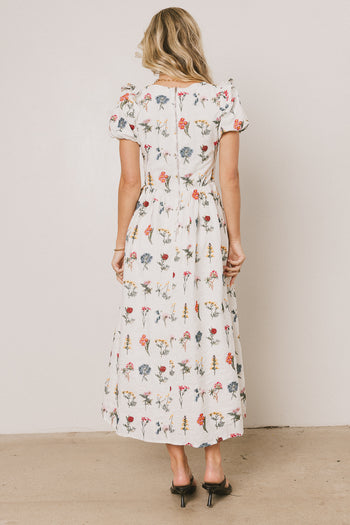 Embroidered Floral Maxi Dress