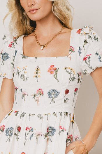 Embroidered Floral Maxi Dress