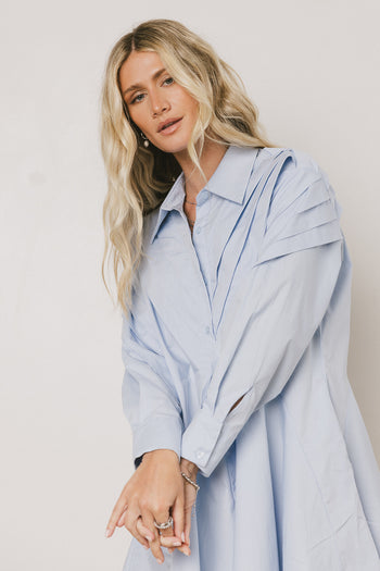 Collared Mini Dress in Blue