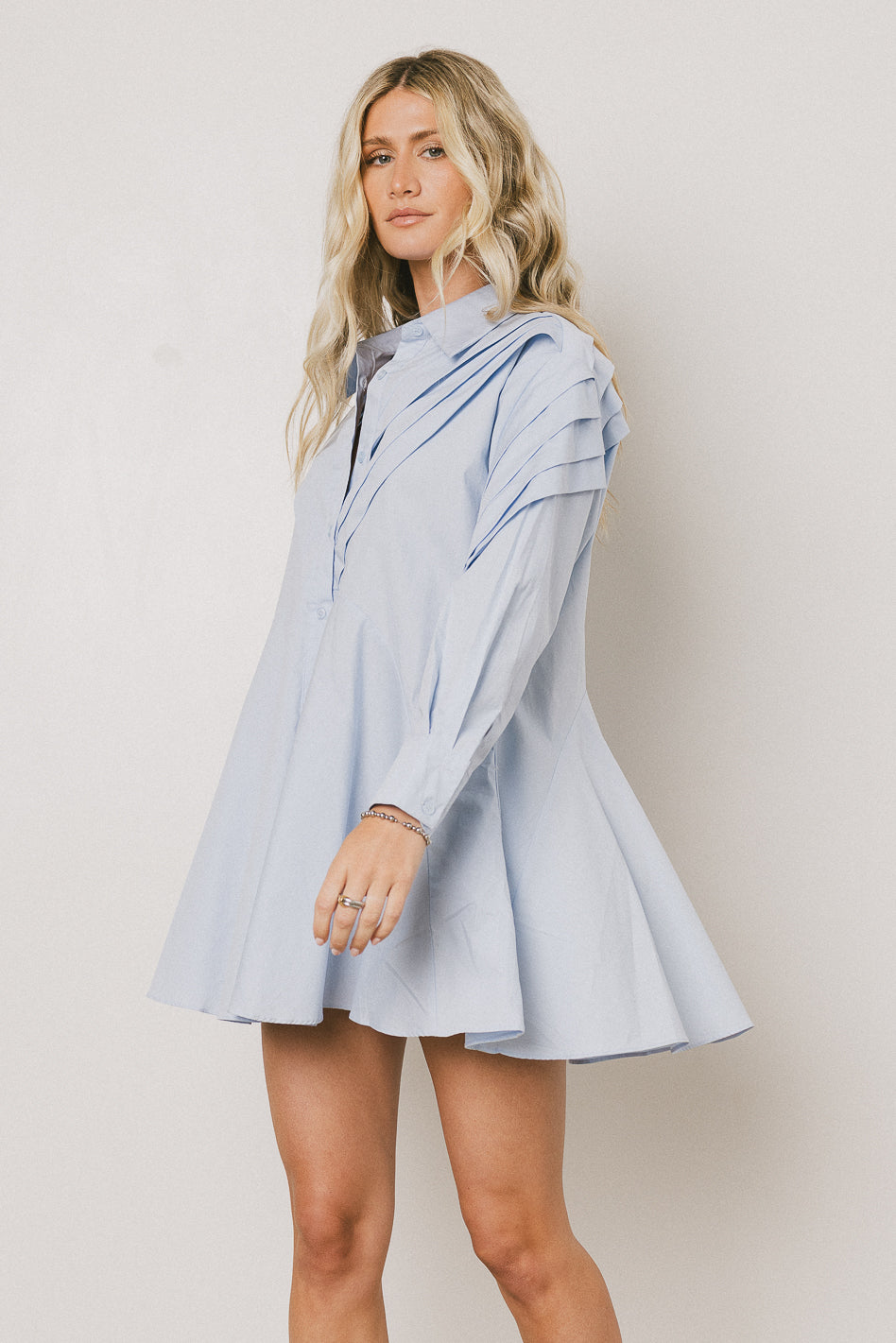 Juliet Collared Mini Dress in Blue - FINAL SALE Juliet Collared Mini Dress in Blue - FINAL SALE