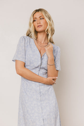 Floral Midi Dress in Blue