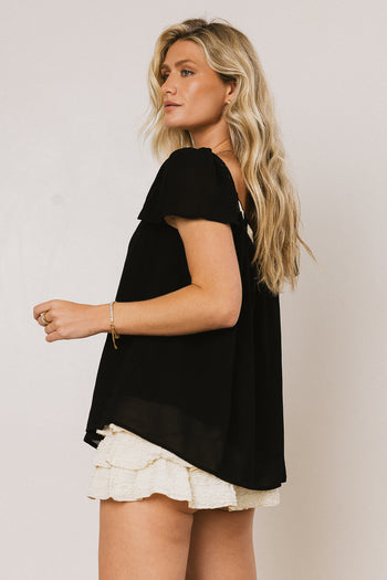 Cohen Bow Blouse in Black