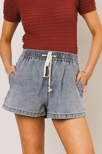 Raven Shorts in Medium Wash - FINAL SALE