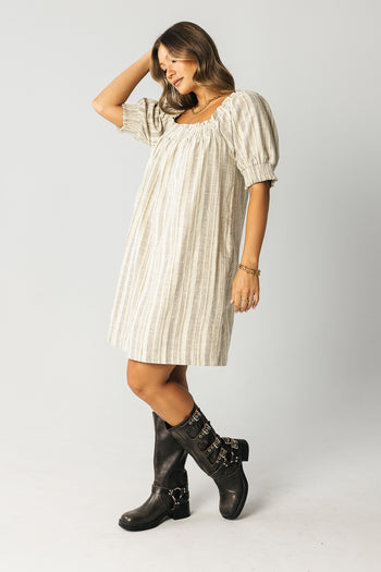 mini dress with stripe pattern