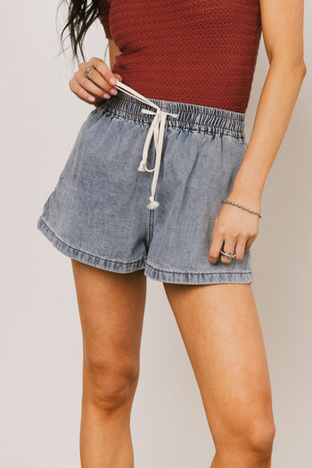 Raven Shorts in Medium Wash - FINAL SALE
