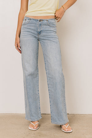 Livy No Waistband Straight Leg Jeans in Light Wash - FINAL SALE