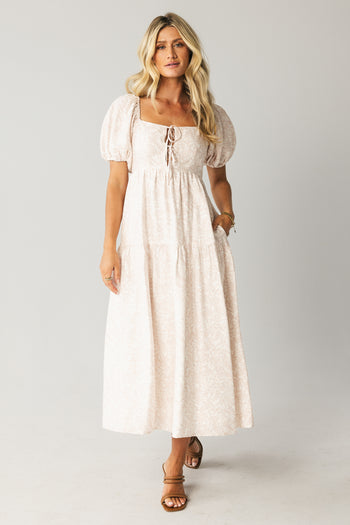 Kelsie Floral Midi Dress in Pink - FINAL SALE