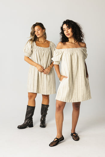 striped dress with pockets