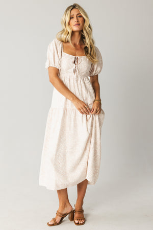 Kelsie Floral Midi Dress in Pink - FINAL SALE