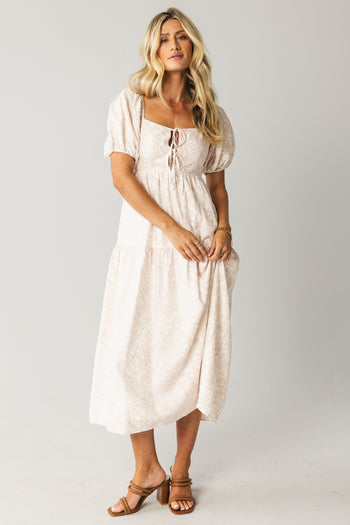 Kelsie Floral Midi Dress in Pink - FINAL SALE