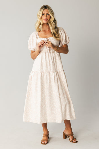 Kelsie Floral Midi Dress in Pink - FINAL SALE