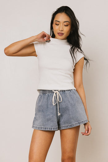 Raven Shorts in Medium Wash - FINAL SALE
