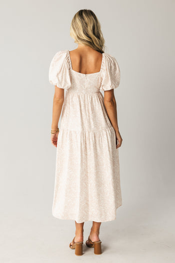 Kelsie Floral Midi Dress in Pink - FINAL SALE