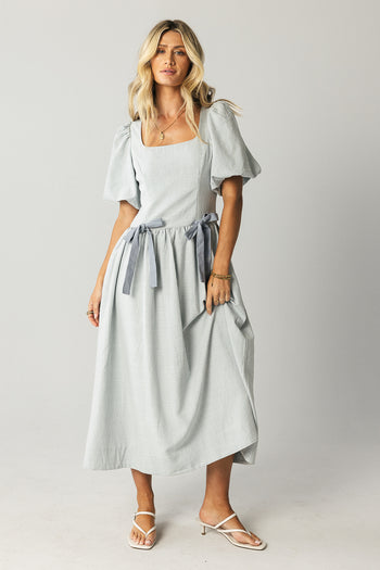 waist bow maxi dress