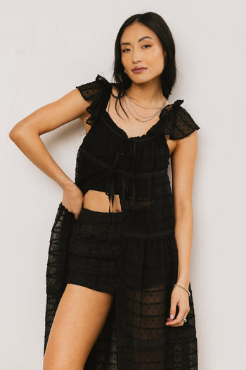 Embroidered Kimono in Black