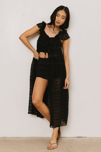 Embroidered Kimono in Black