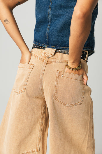 WIDE LEG DENIM SHORTS