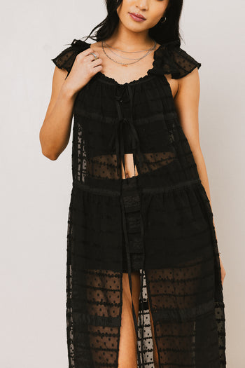 Embroidered Kimono in Black